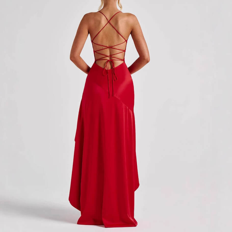 Elegant Satin Split Dress
